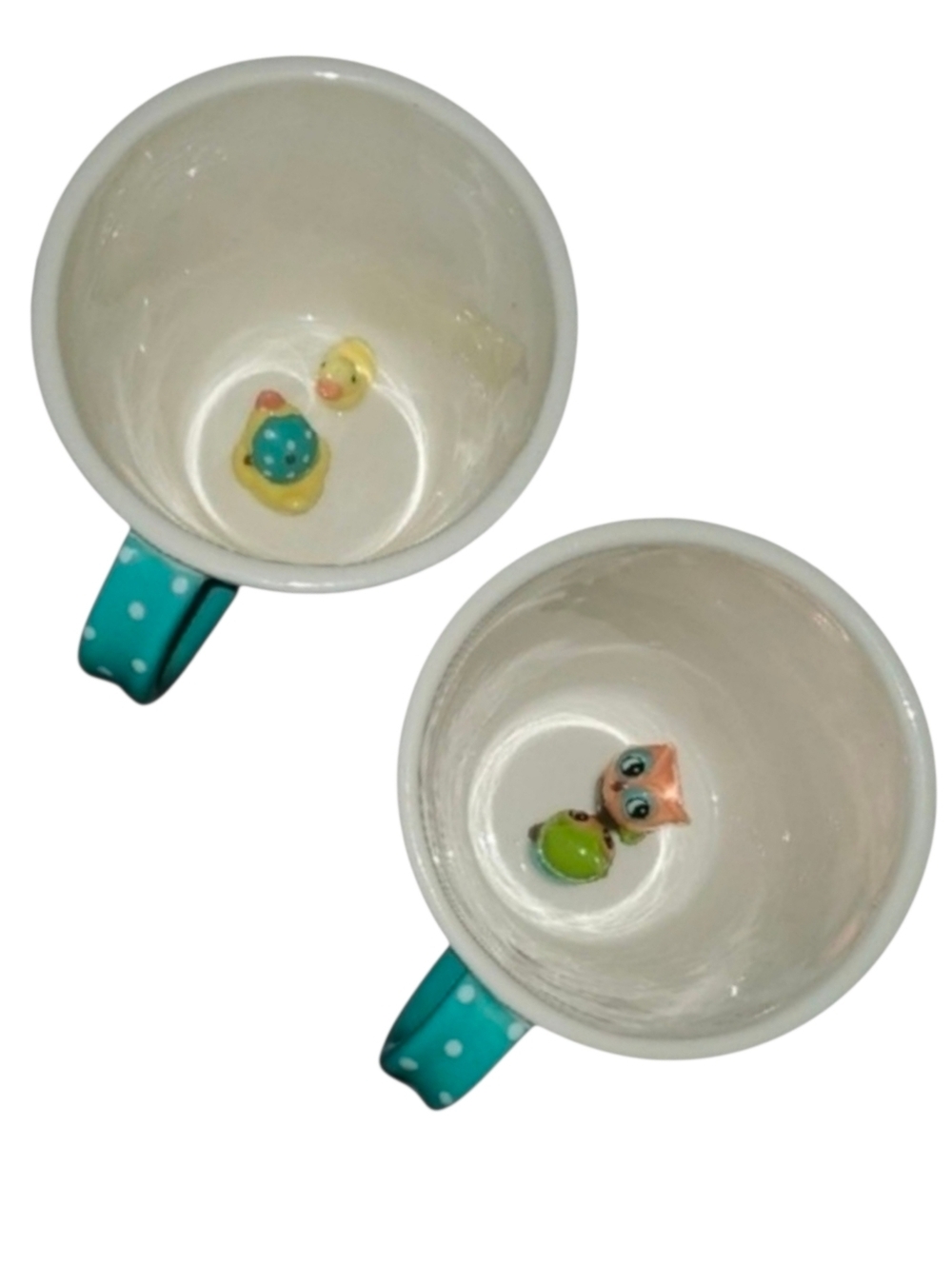 Polka Dot Mugs with Animal Figures